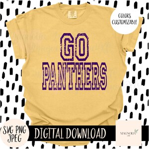 GO PANTHERS SVG School Mascot Distressed Team Sports Go Team School Prime Svg Jpeg Png Cut File Sublimation dtf
