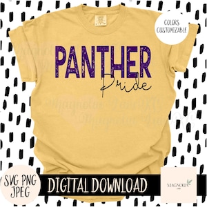 PANTHER PRIDE SVG, School Mascot, Panthers, Svg, Jpeg, Png, Cut File, Sublimation dtf