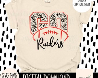 Raiders Football Cheetah Print SVG, School Mascot (Digital Download)