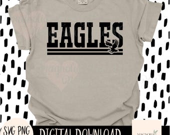 EAGLES SVG, School Mascot, Svg, Jpeg, Png, Cut File, Sublimation dtf