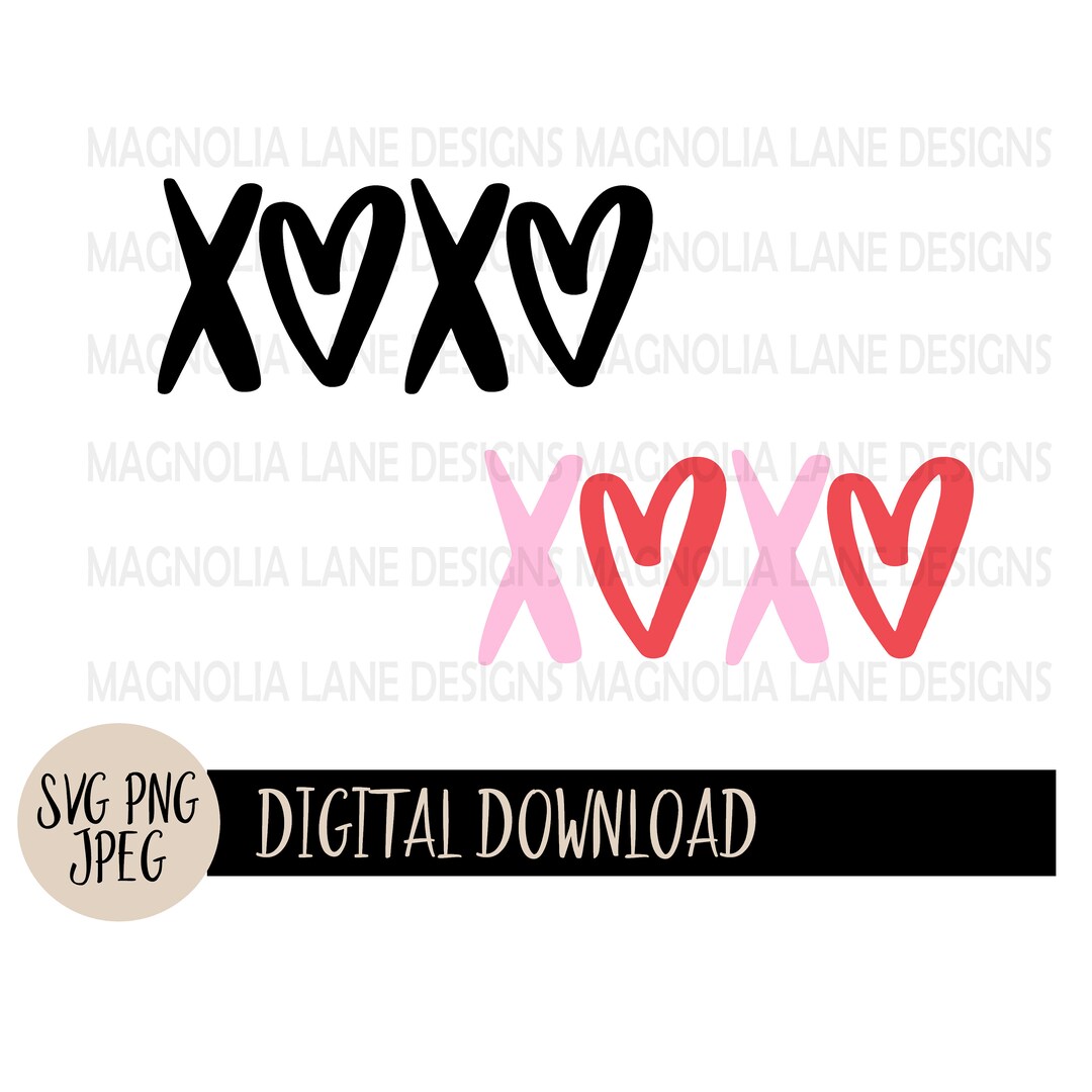 XOXO Hearts SVG, Valentines Day Cut File (digital Download) - Etsy