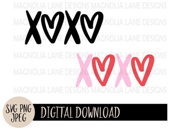 XOXO | Valentine's Day | Digital File | SVG | JPG | Instant Download ...