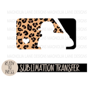 Baseball Player Ready to Press Sublimation Heat Transfer, Cheetah Print, Baseball Mama