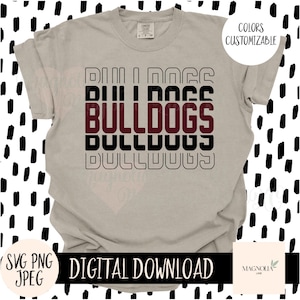 BULLDOGS SVG, Football, School Mascot, Sports, Bulldogs, School Spirit, Svg, Jpeg, Png, Cut File, Sublimation dtf