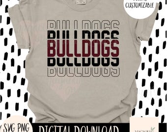 Bulldogs mascotte SVG, voetbalteam gesneden bestand (digitale download)