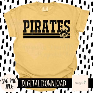 PIRATES SVG, School Mascot, Svg, Jpeg, Png, Cut File, Sublimation dtf
