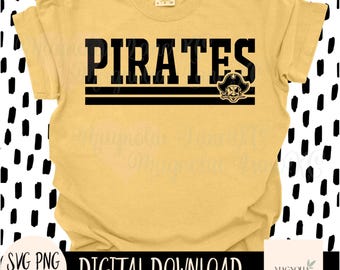 PIRATES SVG, School Mascot, Svg, Jpeg, Png, Cut File, Sublimation dtf