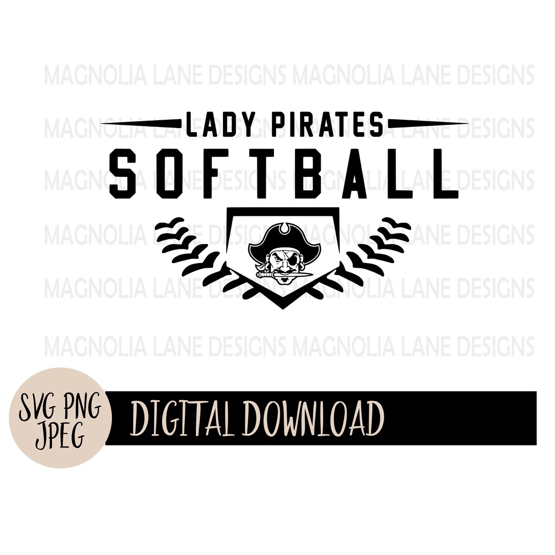 LADY PIRATES SOFTBALL Svg, School Mascot, Softball, Lady Pirates, Softball Mom, Softball Dad ...