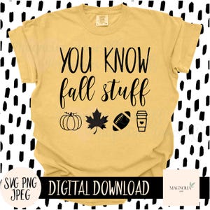 Fall Stuff SVG, pompoen, voetbal, koffie, bladeren (digitale download)