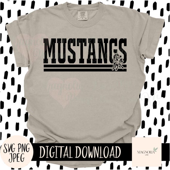 MUSTANGS SVG, School Mascot, Svg, Jpeg, Png, Cut File, Sublimation dtf
