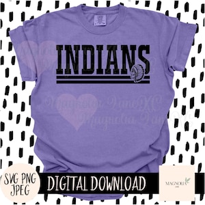 INDIANS SVG, School Mascot, Svg, Jpeg, Png, Cut File, Sublimation dtf