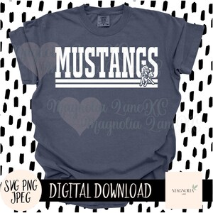 MUSTANGS SVG, School Mascot, Svg, Jpeg, Png, Cut File, Sublimation dtf image 2