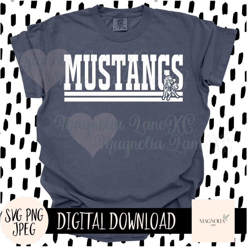 MUSTANGS SVG, School Mascot, Svg, Jpeg, Png, Cut File, Sublimation dtf image 2