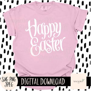 HAPPY EASTER SVG, Cursive Happy Easter, Minimalist, Svg, Png, Jpeg, Cut File, Sublimation dtf