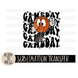 GAME DAY Ready to Press Sublimation Heat Transfer, Basketball, Character, Game Day, Retro, Sports