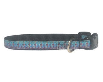 Purple and blue mermaid/fish scales small adjustable dog collar
