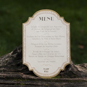 Menu pour dîner de mariage Orient-Express