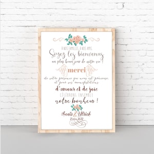 Bienvenido al cartel de boda en tipografía.