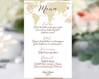 Wedding dinner menu "Travel around the world"