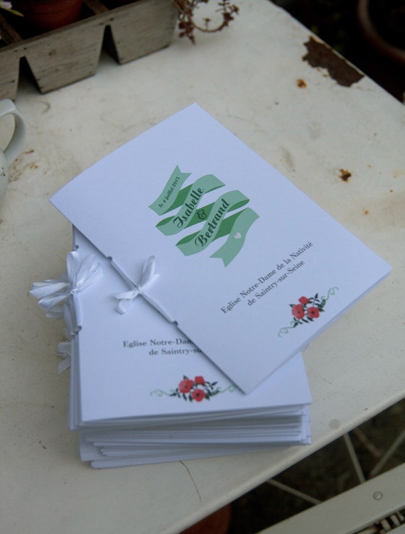 Livret De Messe Personnalise Pour Ceremonie De Mariage Etsy