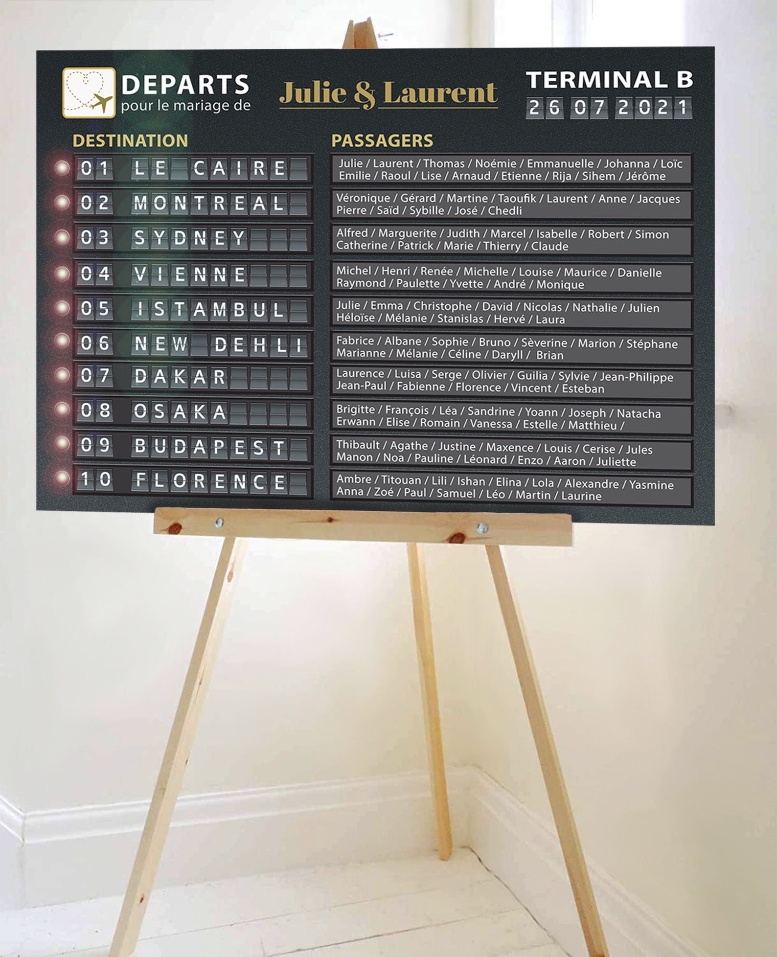 Plan de table affichage d