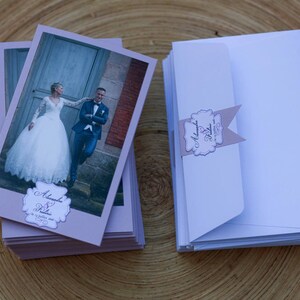 Carte de remerciements de mariage personnalisée
