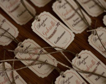 Place marker labels for candy boxes or guest gifts