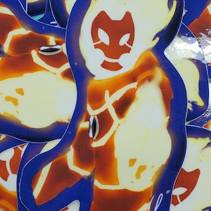 Ben 10 Glossy Stickers - 2.2 x 2.8 and 2 x 3.1 Inch Vinyl Stickers - Heat Blast, Ghost Freak Classic