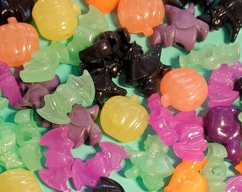 Halloween Focal Beads, Some Colors Glow in the Dark plus Glow in the Dark Stars.