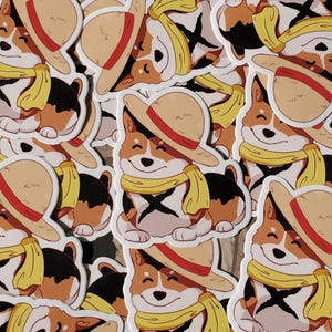 Cosplay Corgis One Piece, Parody - 3 Inch Matte Sticker VORBESTELLUNG