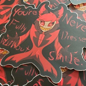 Alastor 2.6 x 3 Inch Vinyl Stickers - Hazbin Hotel ( Pilot Design )