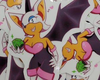 Rouge the Bat, Worlds Greatest Theif - glanzende stickers - 2,6 x 2,4 - Sonic