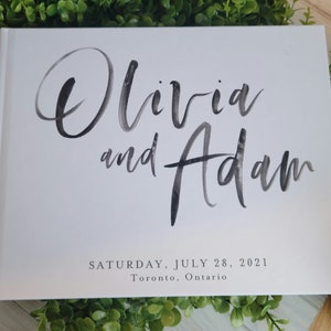 Custom Hand-lettered modern calligraphy Black and White Wedding Guest Book, Signing Book, Cottage Guest Book, Wedding Instax Photo Album