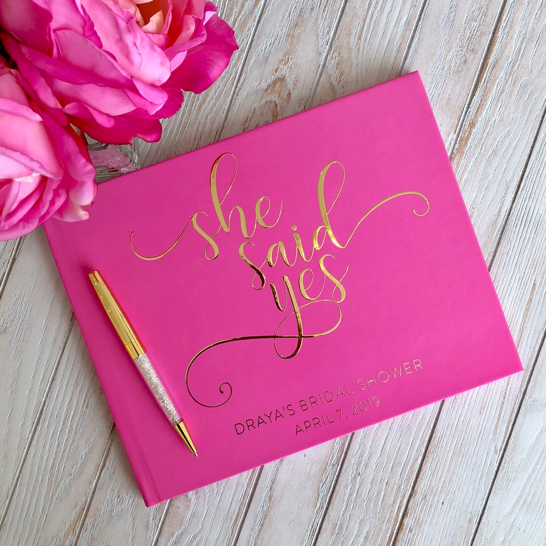 Custom She Said Yes Bridal Shower Guest Book Instax Wedding Etsy