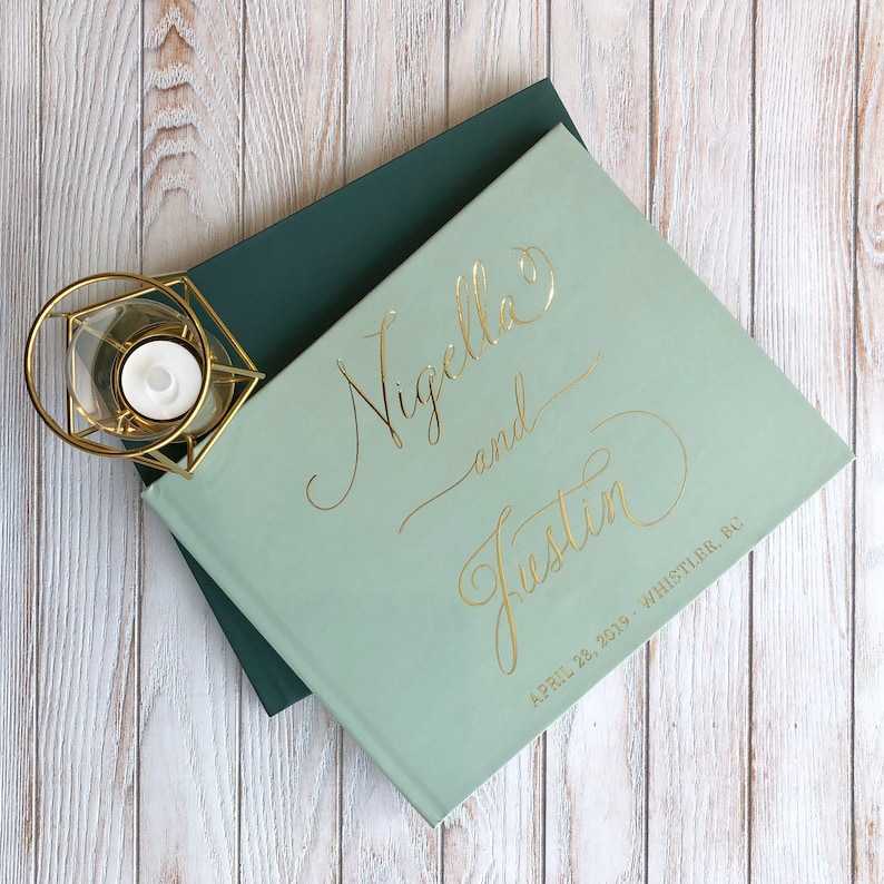 Romantic Sage Green Wedding Guest Book Wedding Guestbook Etsy