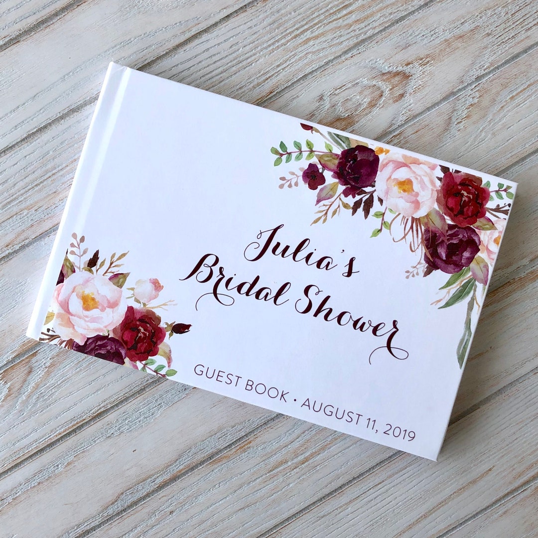 Custom Fall Floral Bridal Shower Guest Book, Instax Wedding Guest Book