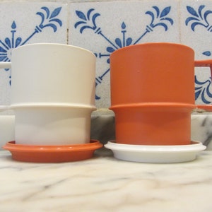 Set of 3 Harvest Orange and 1 Red Snack Cups Tupperware With -  Denmark
