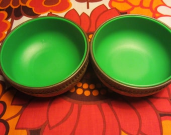 EMSA style - Individual round Salad Bowl - Tiki Style - Made in the 1970s