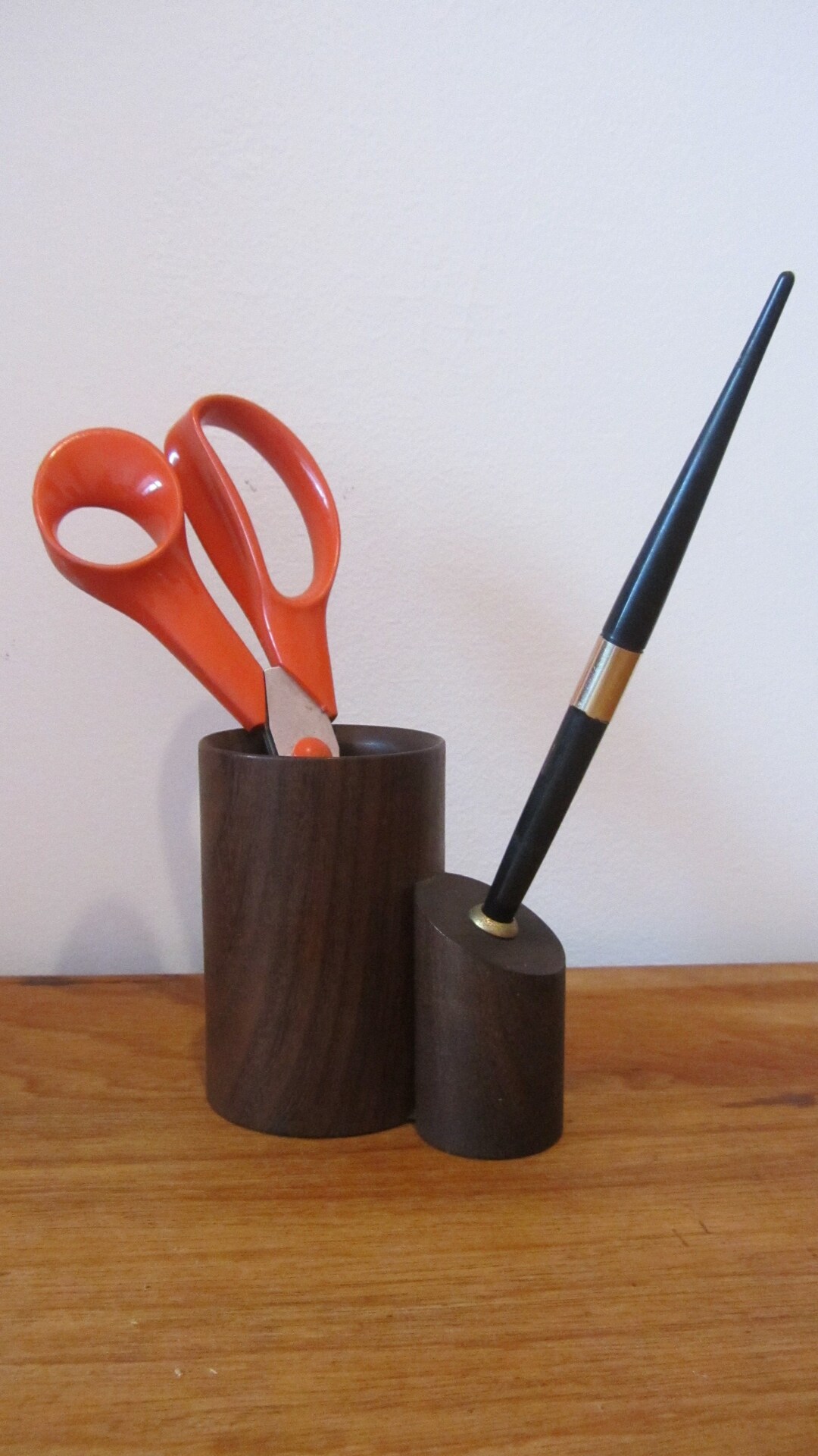 Vintage Wooden Pen/pencil Desk Holder/stand Made in the Etsy