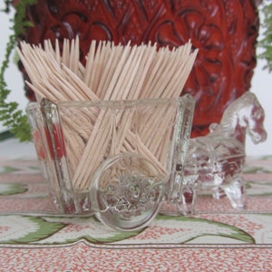 WMF -  Die Glas-Idee - Clear pressed glass donkey pulling his cart - Candy/Toothpick Holder - Made in Germany - 1950s