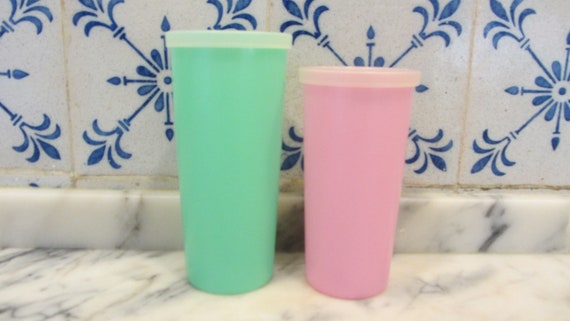 TUPPERWARE Set van twee plastic bekers /drinkbekers - Etsy België