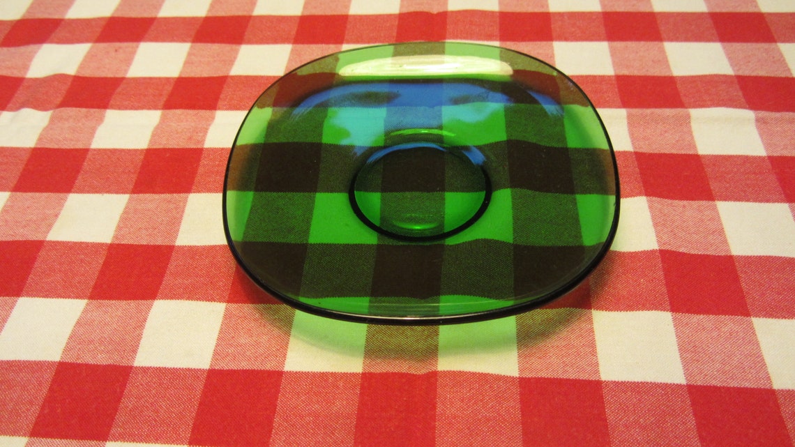 VERECO Set of Six Tempered Clear Glass Forest Green Tea Cups Etsy