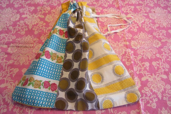 Drawstring bag - Vintage handmade patchwork fabri… - image 4
