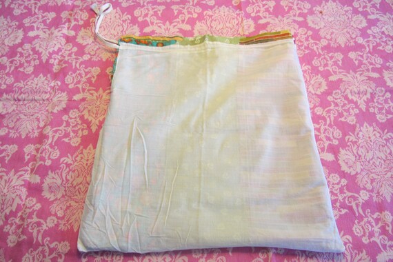 Drawstring bag - Vintage handmade patchwork fabri… - image 4