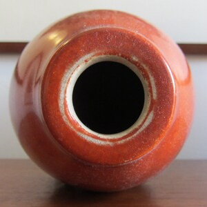 Mid-century Modern Porcelain Design Vase - Orange/redish Glossy Glaze ...