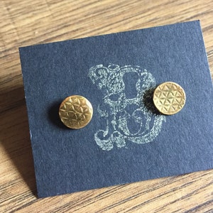 Sacred Geometry Gold Vermeil disc earrings