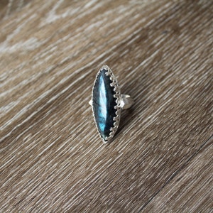 Stone and Scythe Labradorite and Sterling Silver Statement Ring; Labradorite ring; Cocktail Ring; Statement Ring; Statement Pieces