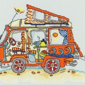 Beides - &#39;Sew Dinky&#39; Kreuzstich Designs - Wohnwagen, Zelt, VW Bus