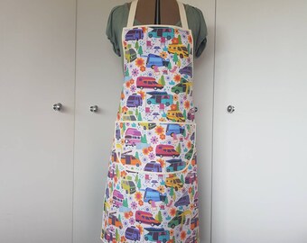 Campervan Apron (Cream and Aubergine)