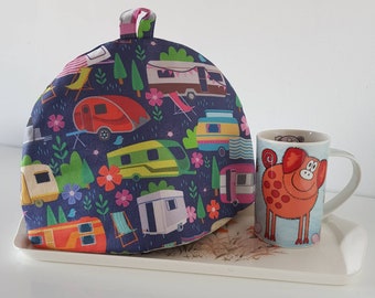 Dark Blue Caravan Tea Cosy